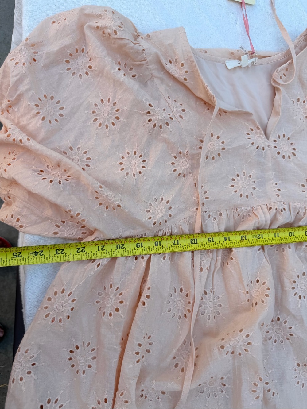 Entro Eyelet Babydoll Mini Dress in Blush - Picture 13 of 13